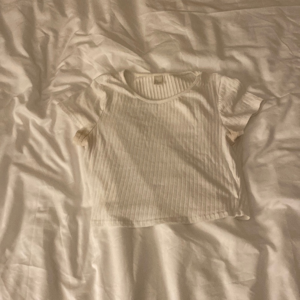 plain white crop top